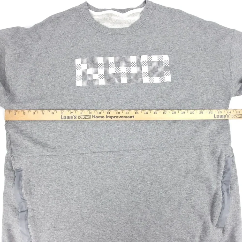 NIKE Nk Court NYC French Terry Crew Neck Sweatshirt Pullover Mens XL Gray White